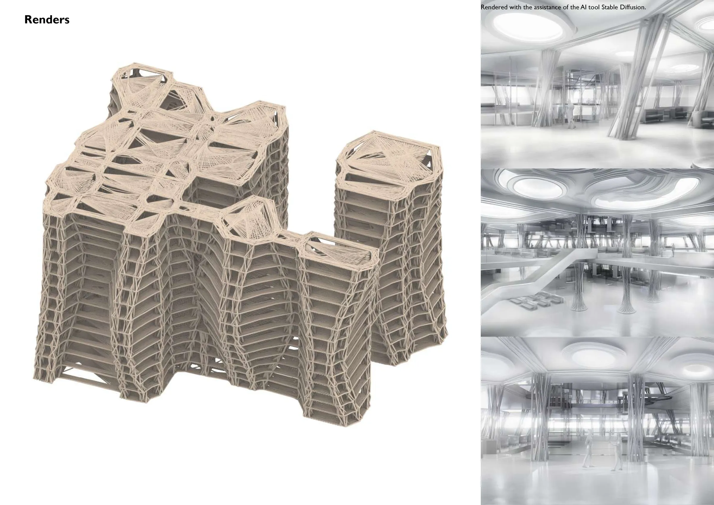 Rendered views of the building